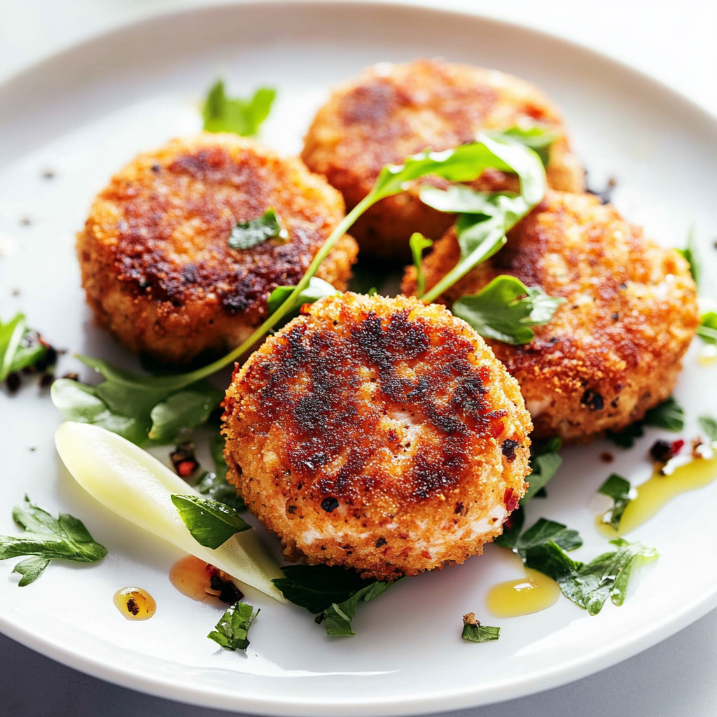 Salmon Croquettes on a Plate