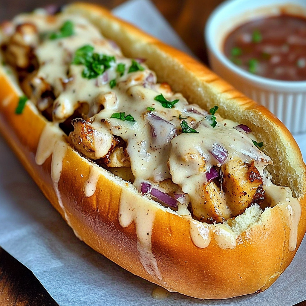 Recipe preparation for White BBQ Chicken Subs