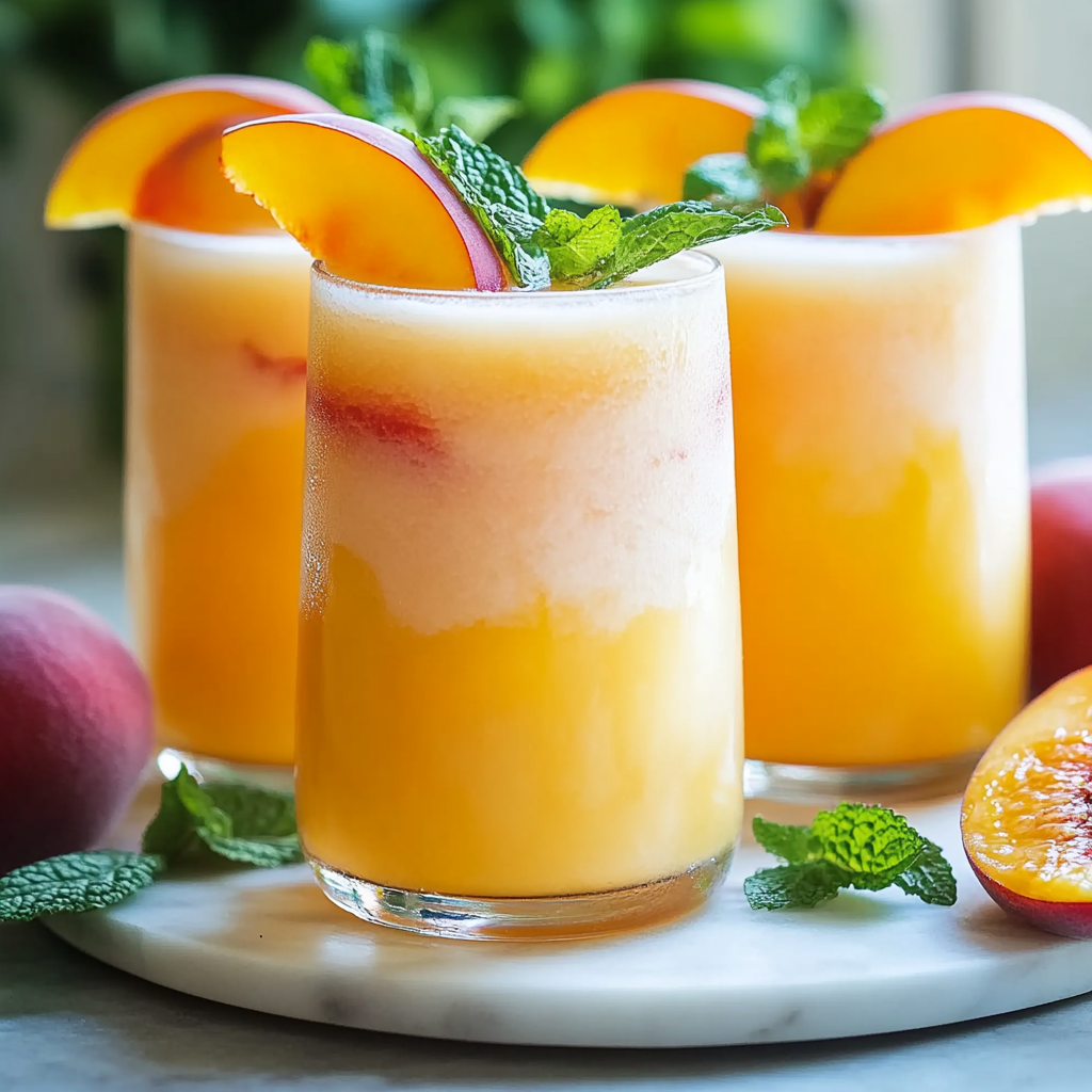 Recipe preparation for Refreshing Peach Lemonade