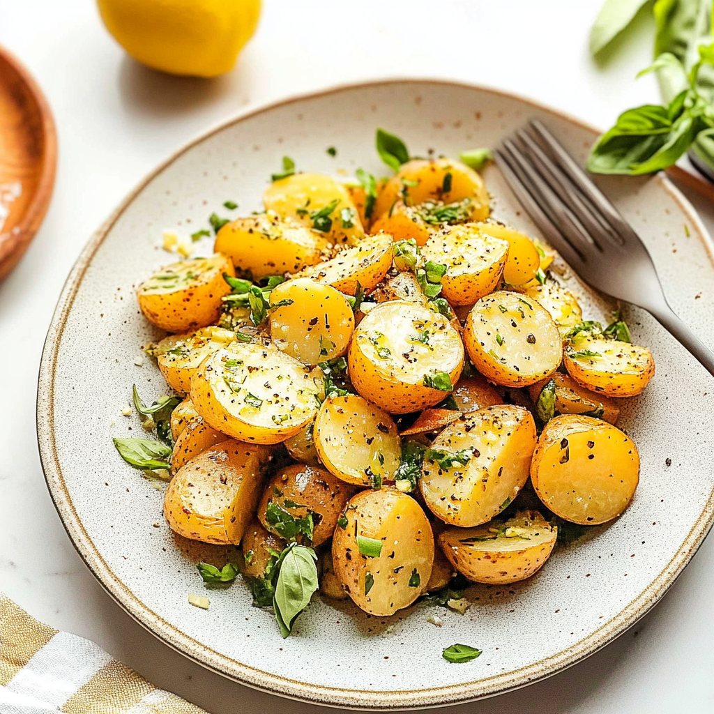 Recipe preparation for Lemon Herb Potato Salad