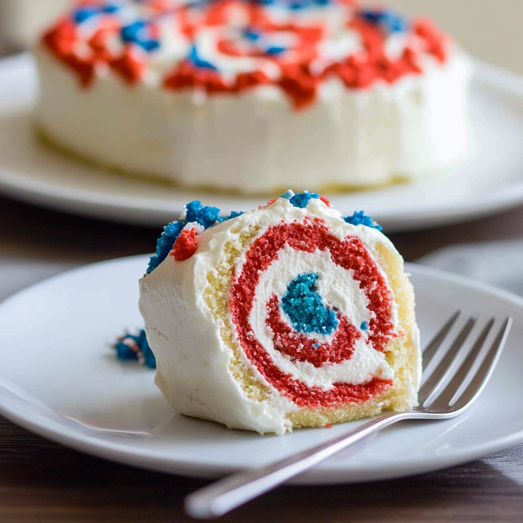 Recipe preparation for 4th of July Cake Roll
