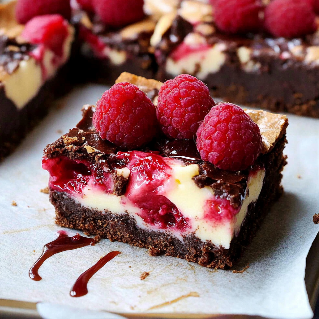 Recipe preparation for Raspberry Cheesecake Brownies