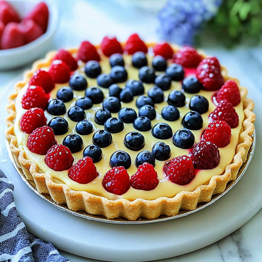 Recipe preparation for 4th of July Fruit Tart