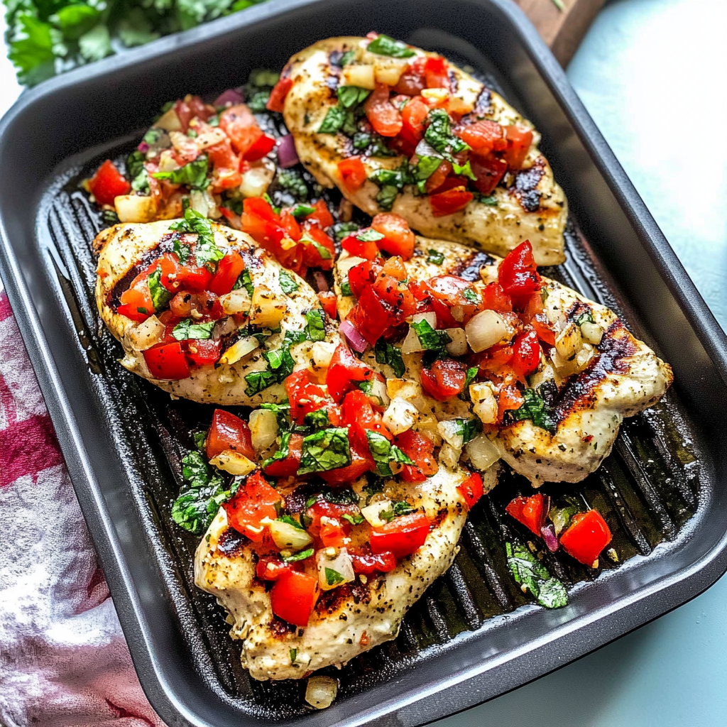 Recipe preparation for Easy Grilled Caprese Chicken
