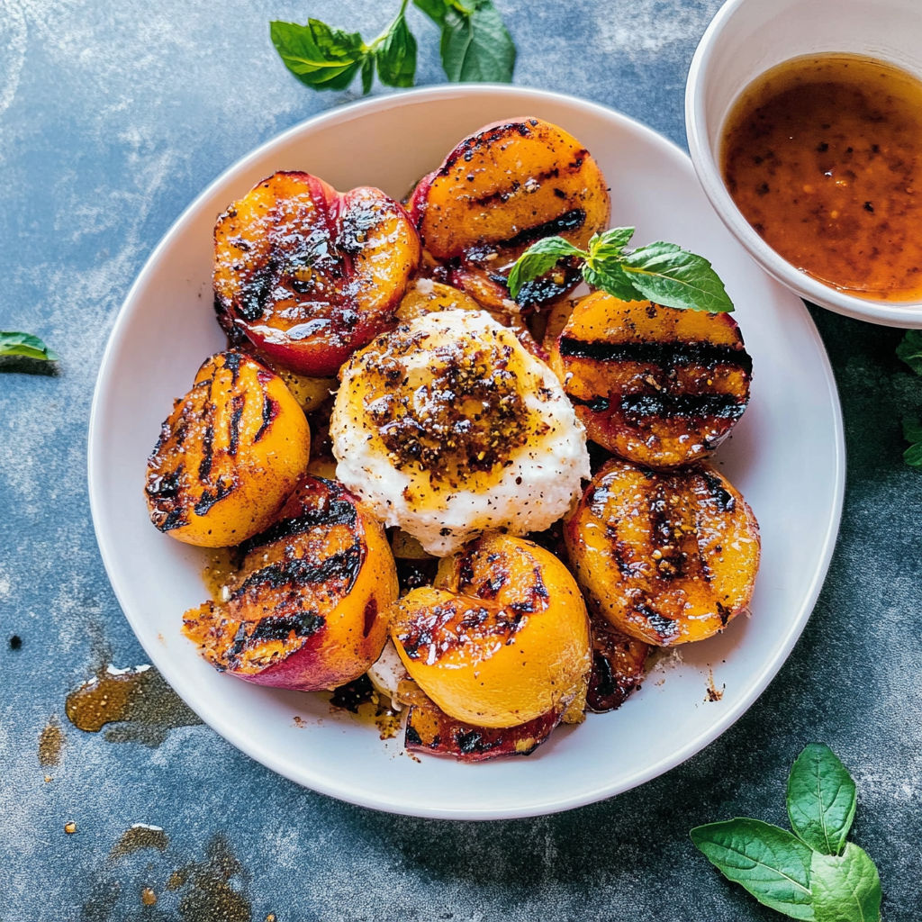 Recipe preparation for Grilled Peaches