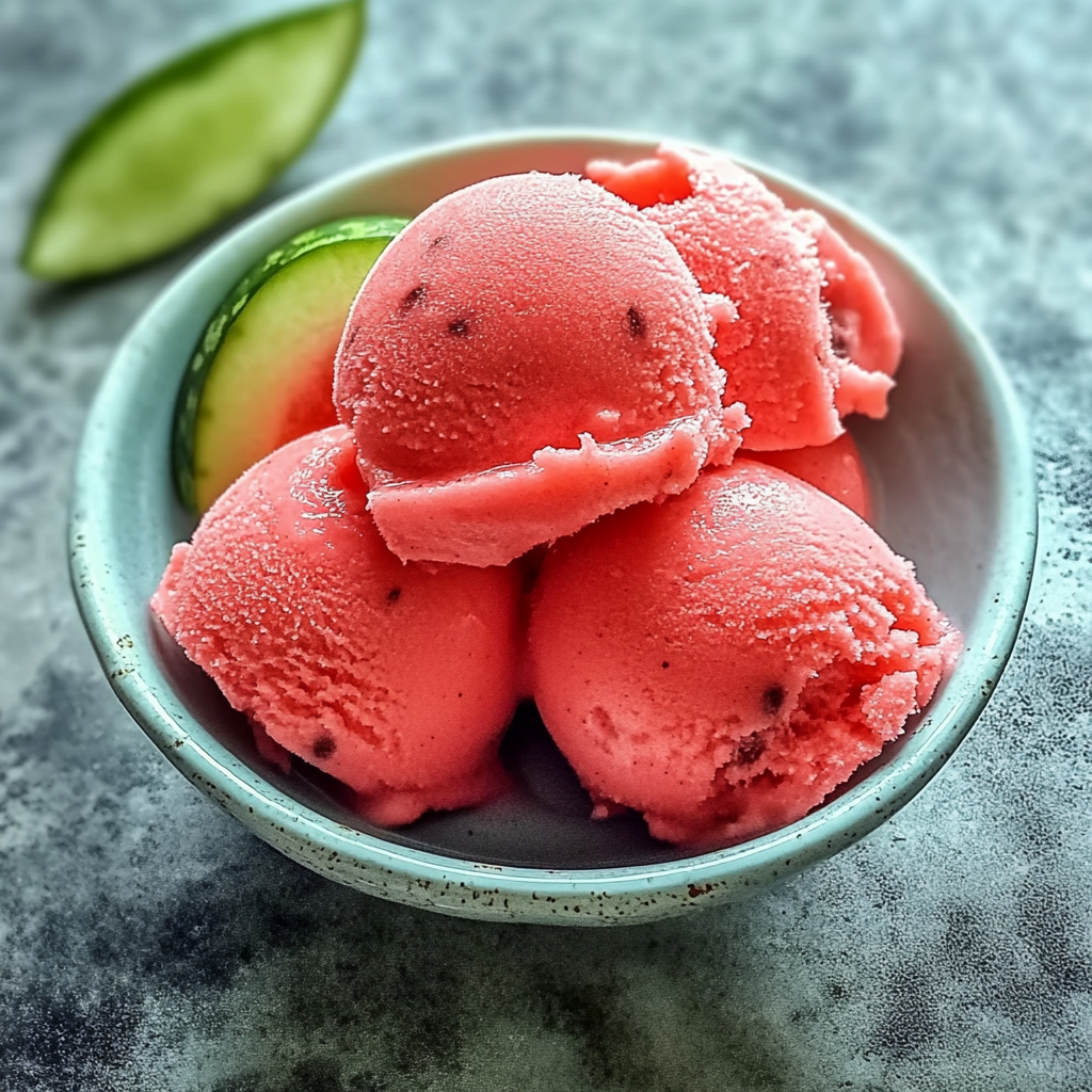 Recipe preparation for Watermelon Sorbet