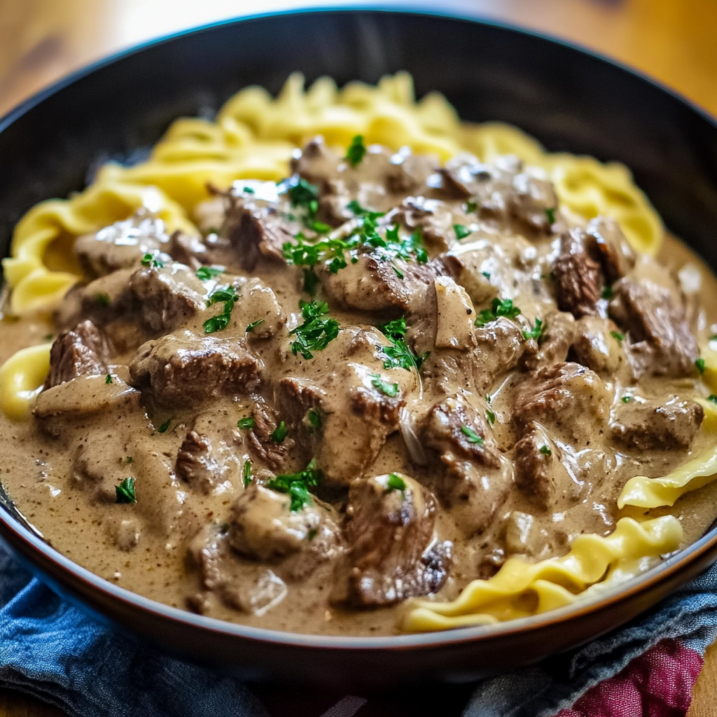 Recipe preparation for Beef Stroganoff Recipe