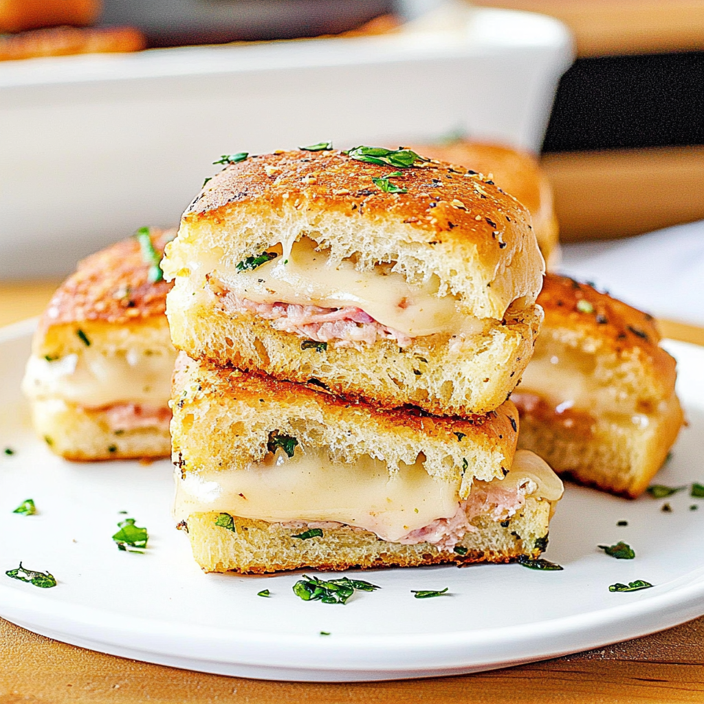 Recipe preparation for Chicken Cordon Bleu Sliders