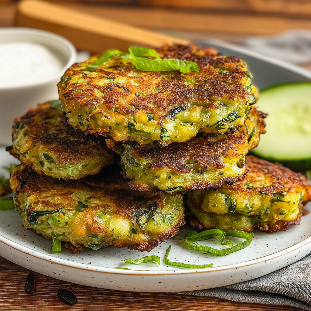 Recipe preparation for Air Fryer Zucchini Fritters