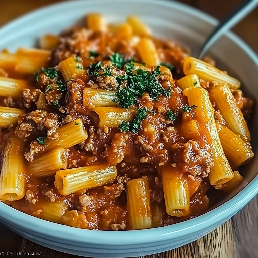 Recipe preparation for Homemade Beefaroni