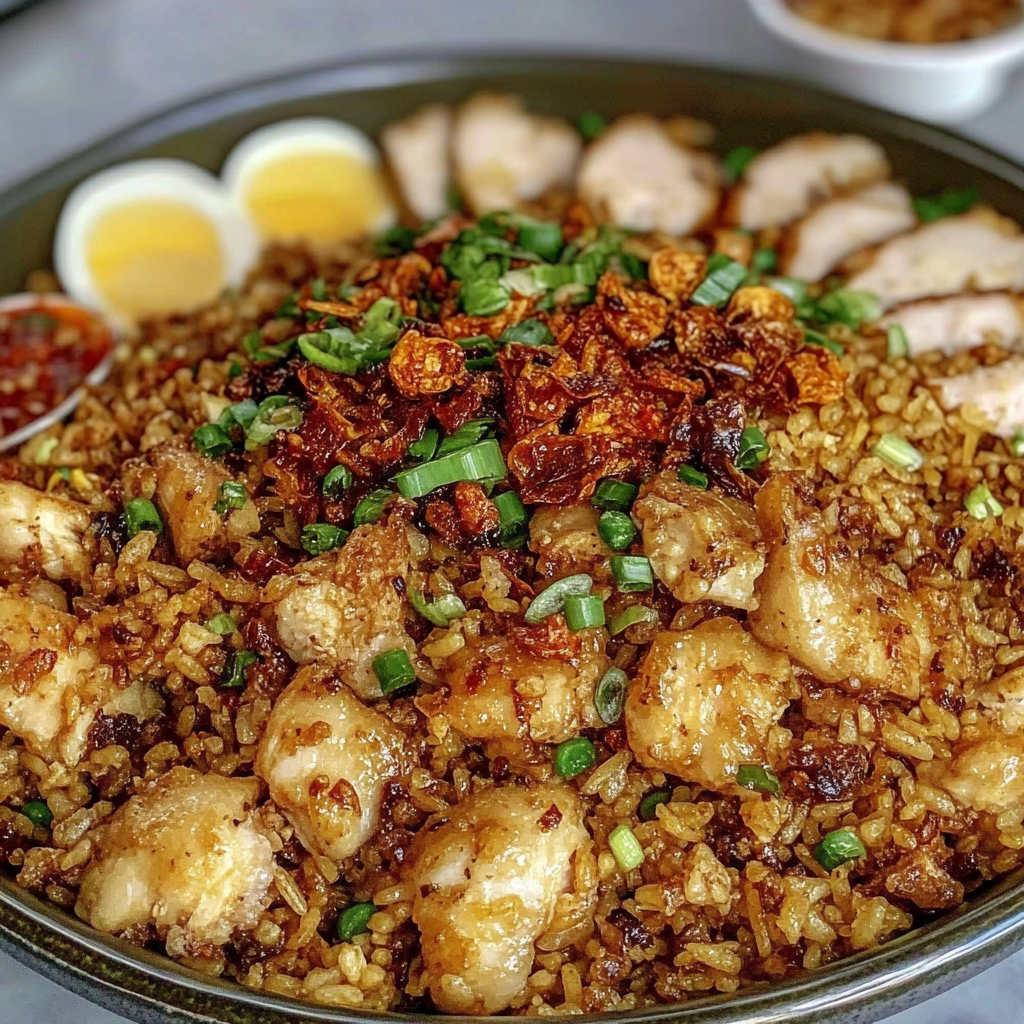 Recipe preparation for BBQ Chicken Fried Rice