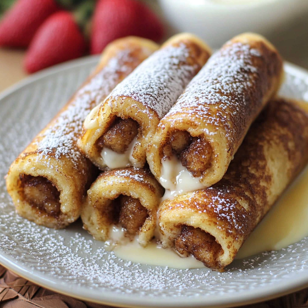 Recipe preparation for French Toast Roll-Ups