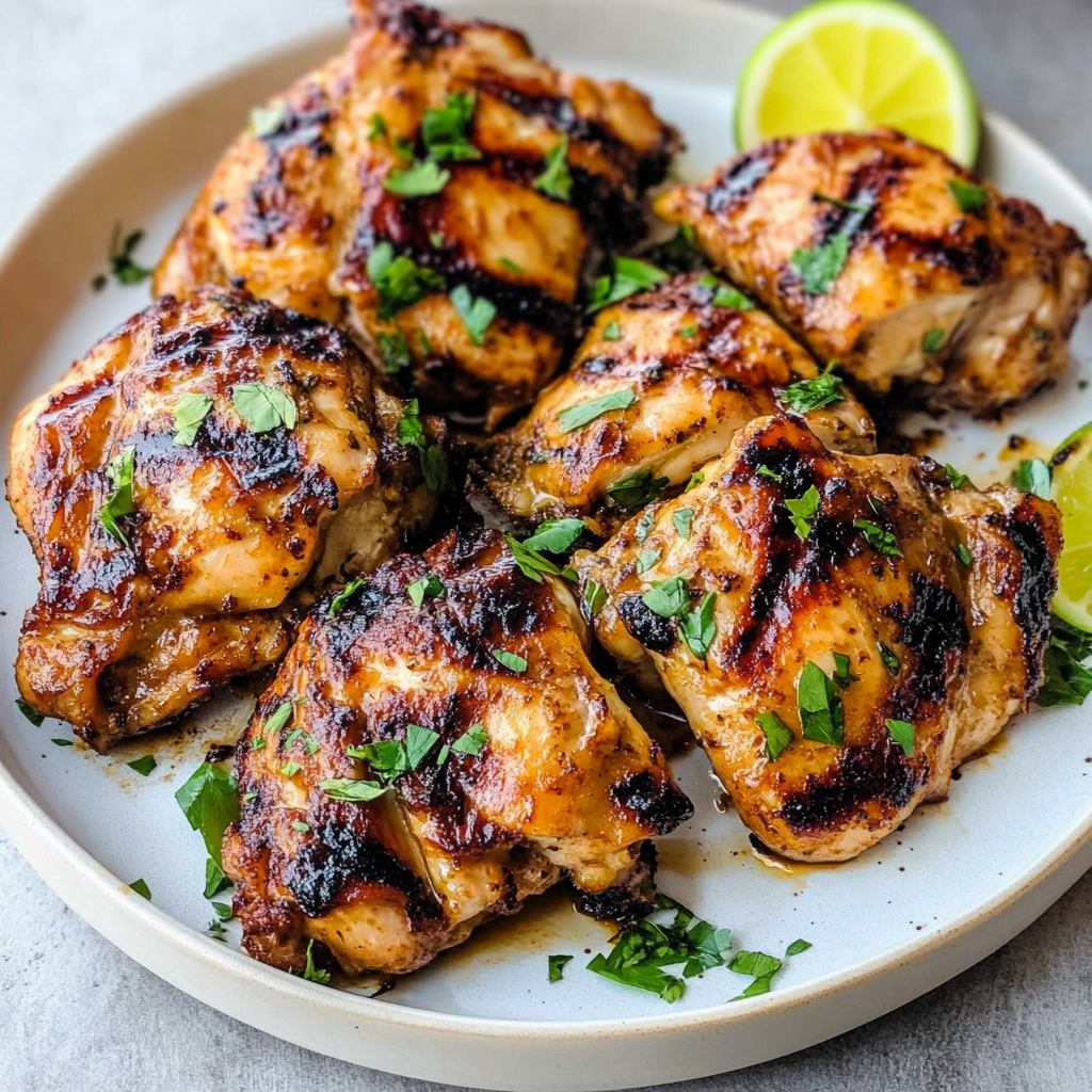 Recipe preparation for Grilled Chicken Thighs