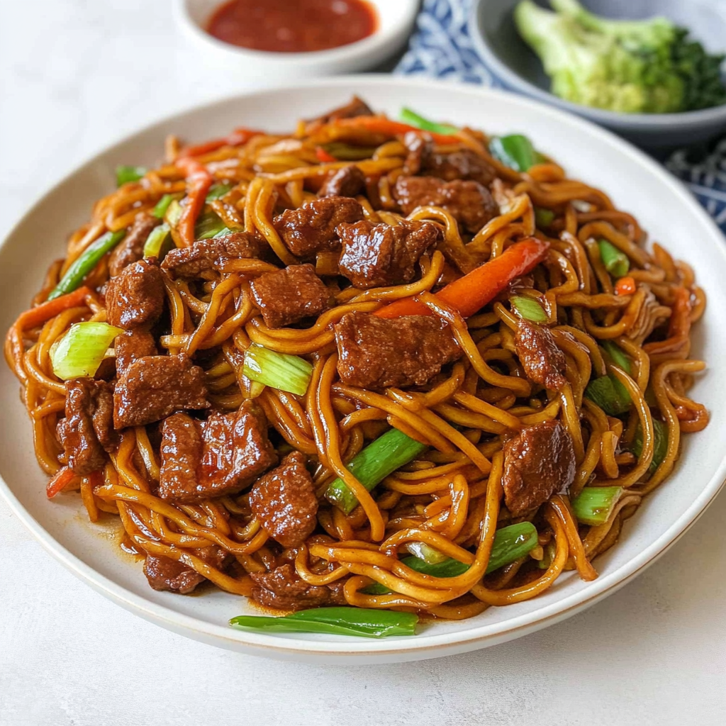 Recipe preparation for Beef Lo Mein