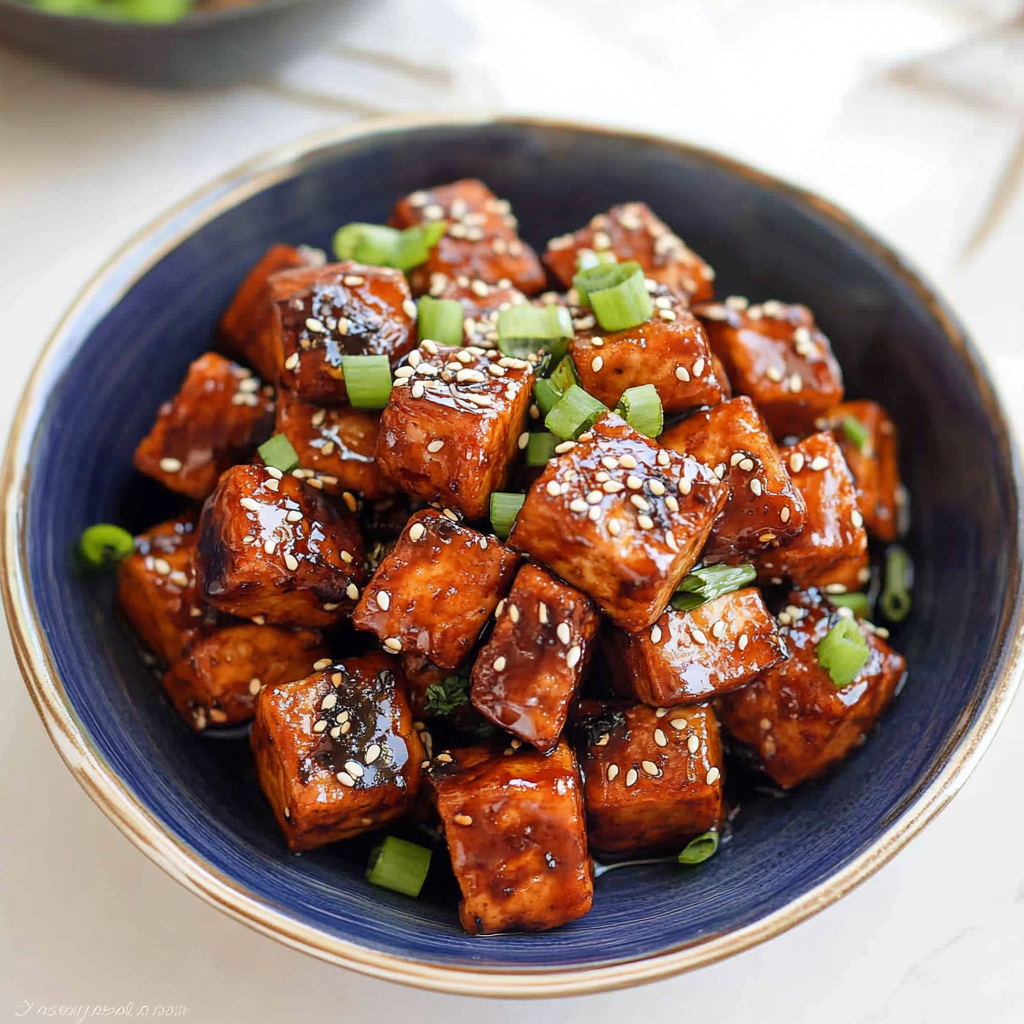 Recipe preparation for Crispy Soy Garlic Tofu