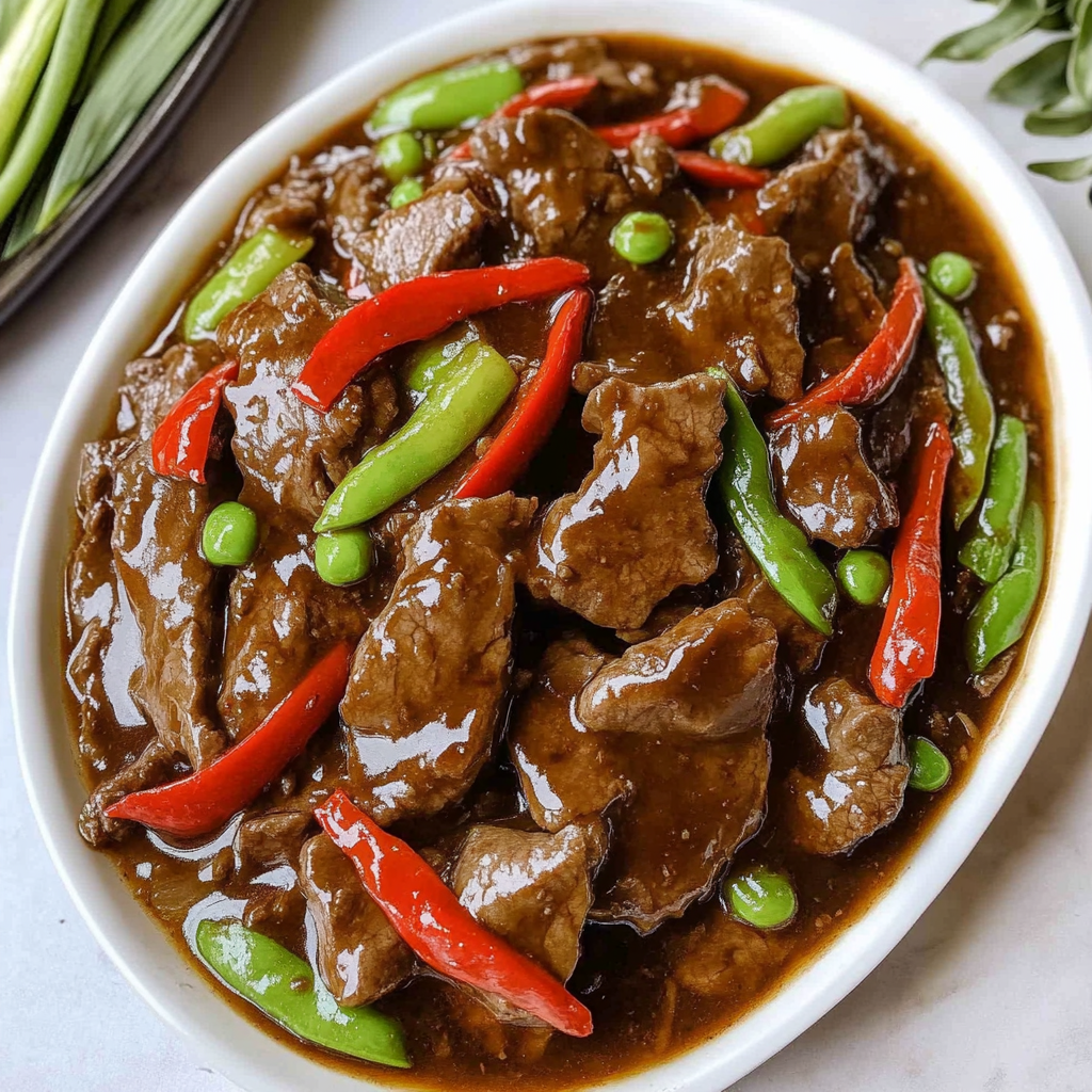 Recipe preparation for Beef with Black Bean Sauce