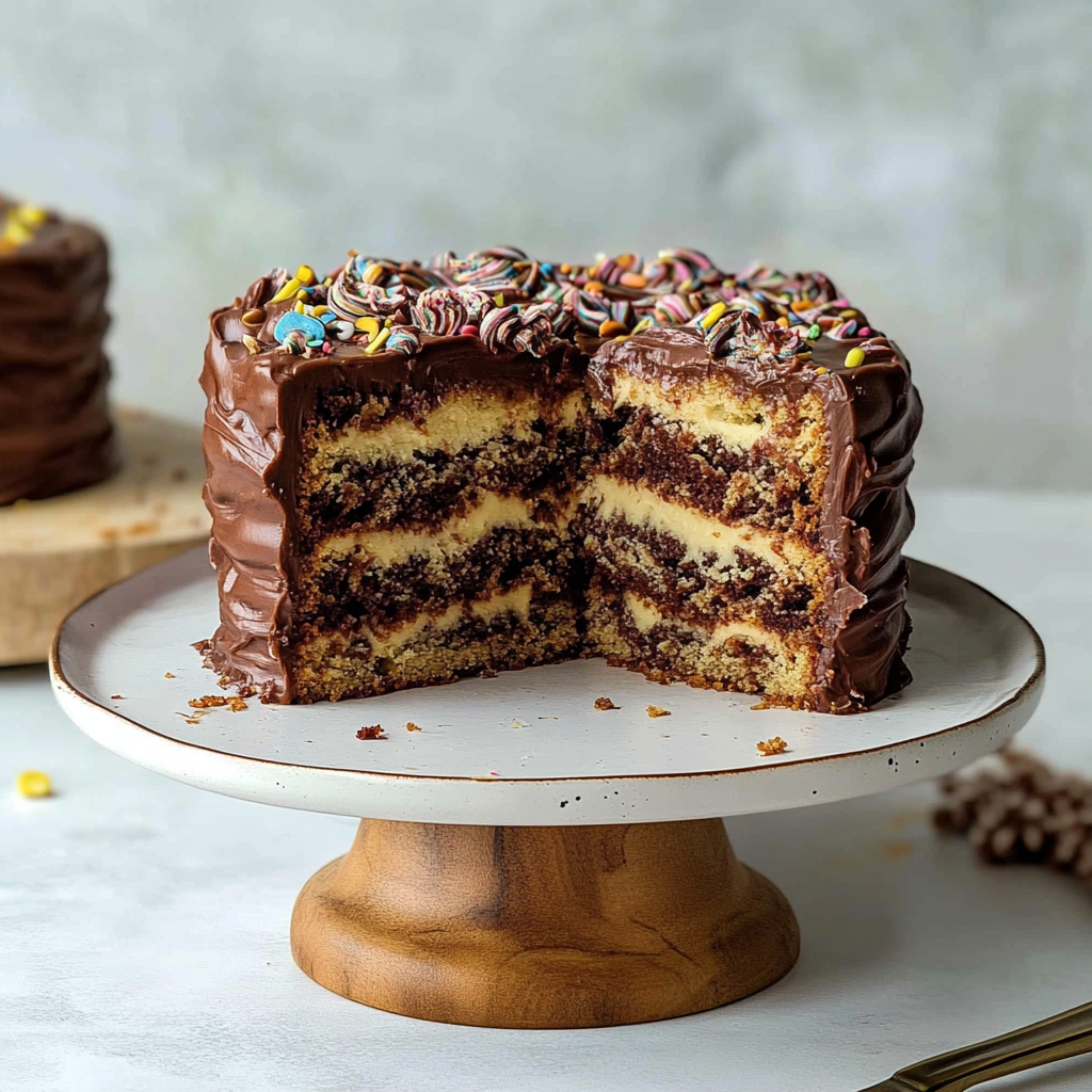 Recipe preparation for Zebra Cake