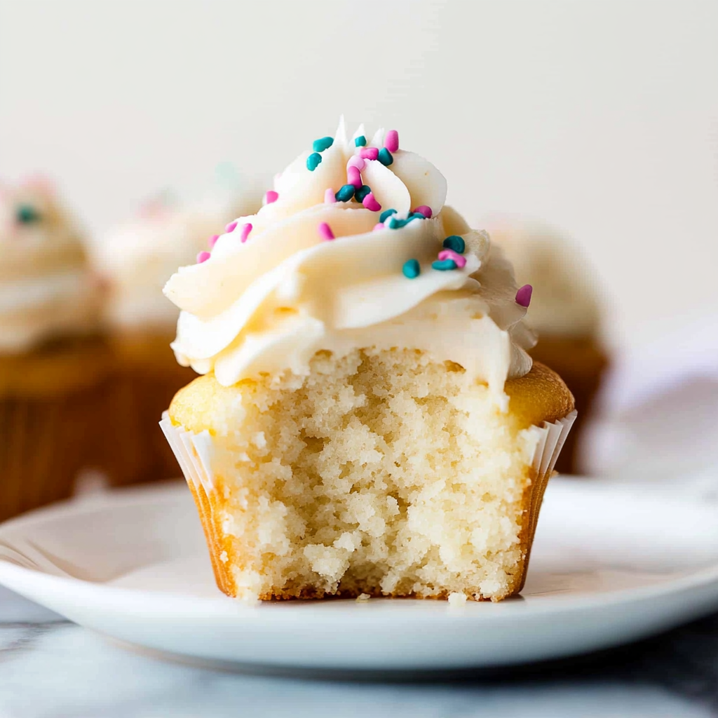 Recipe preparation for Summer Vanilla Cupcakes