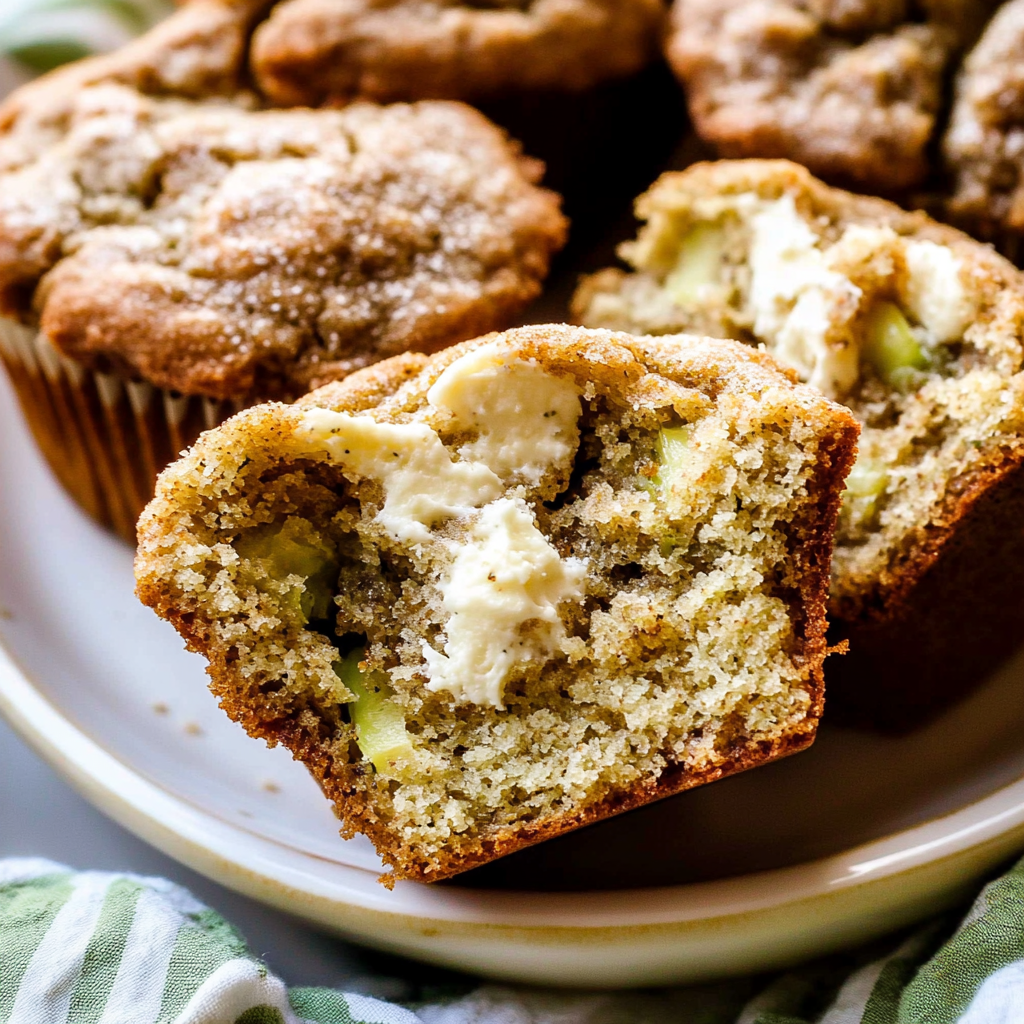 Recipe preparation for Cream Cheese Zucchini Muffins