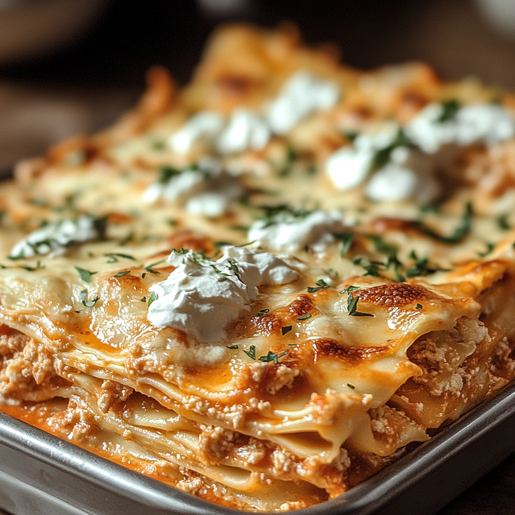 Recipe preparation for Crack Chicken Lasagna Delight