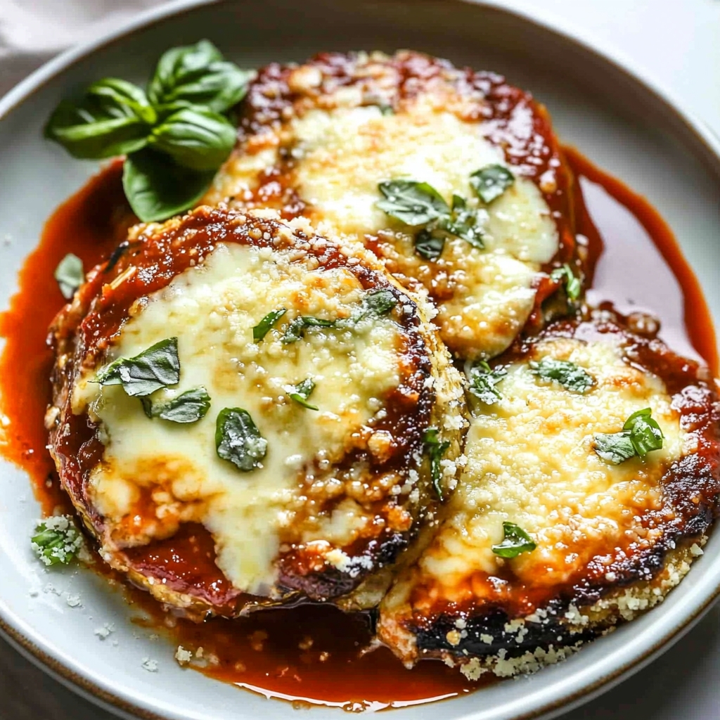 Recipe preparation for Crispy Air Fryer Eggplant Parmesan