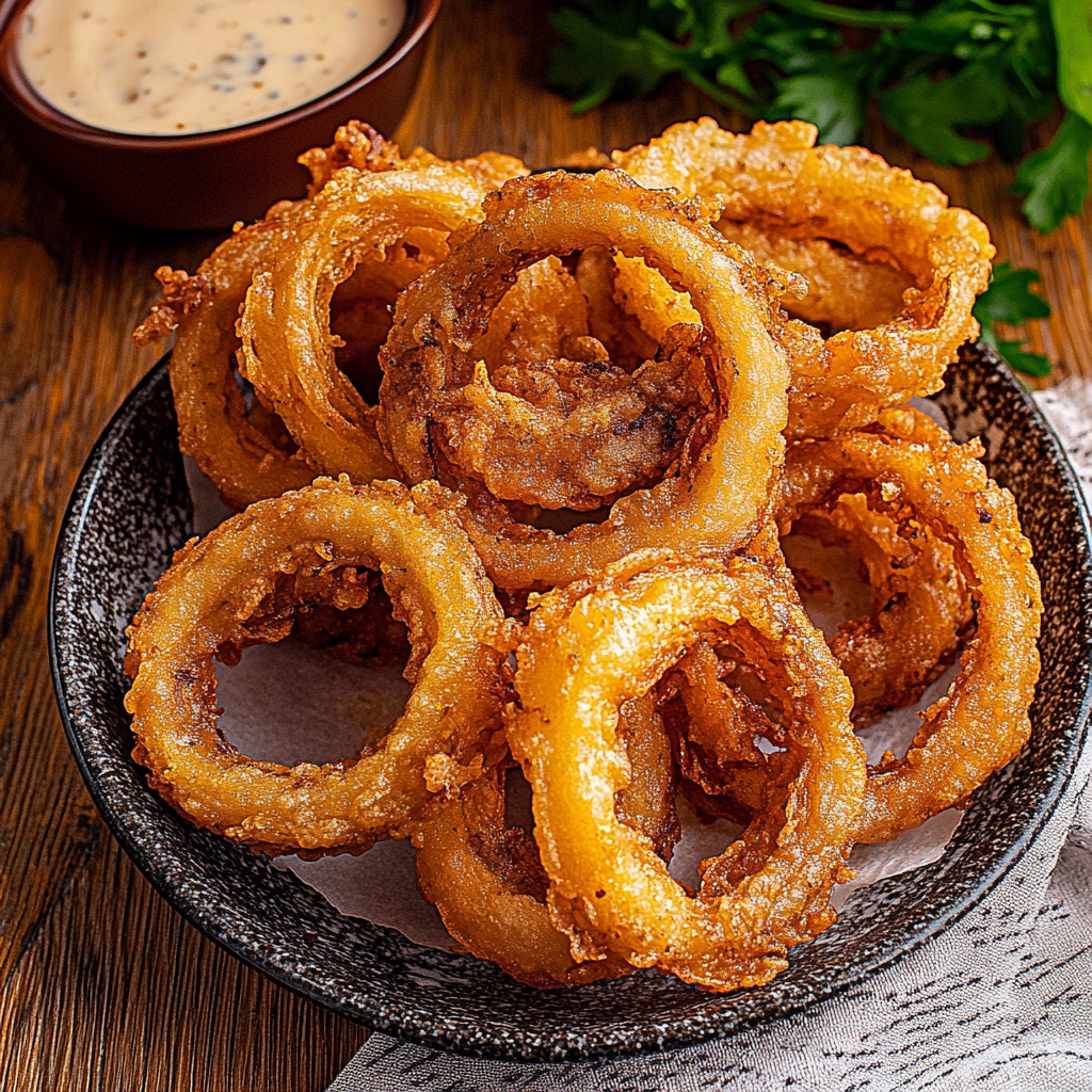 Recipe preparation for Deep Fried Onion Rings
