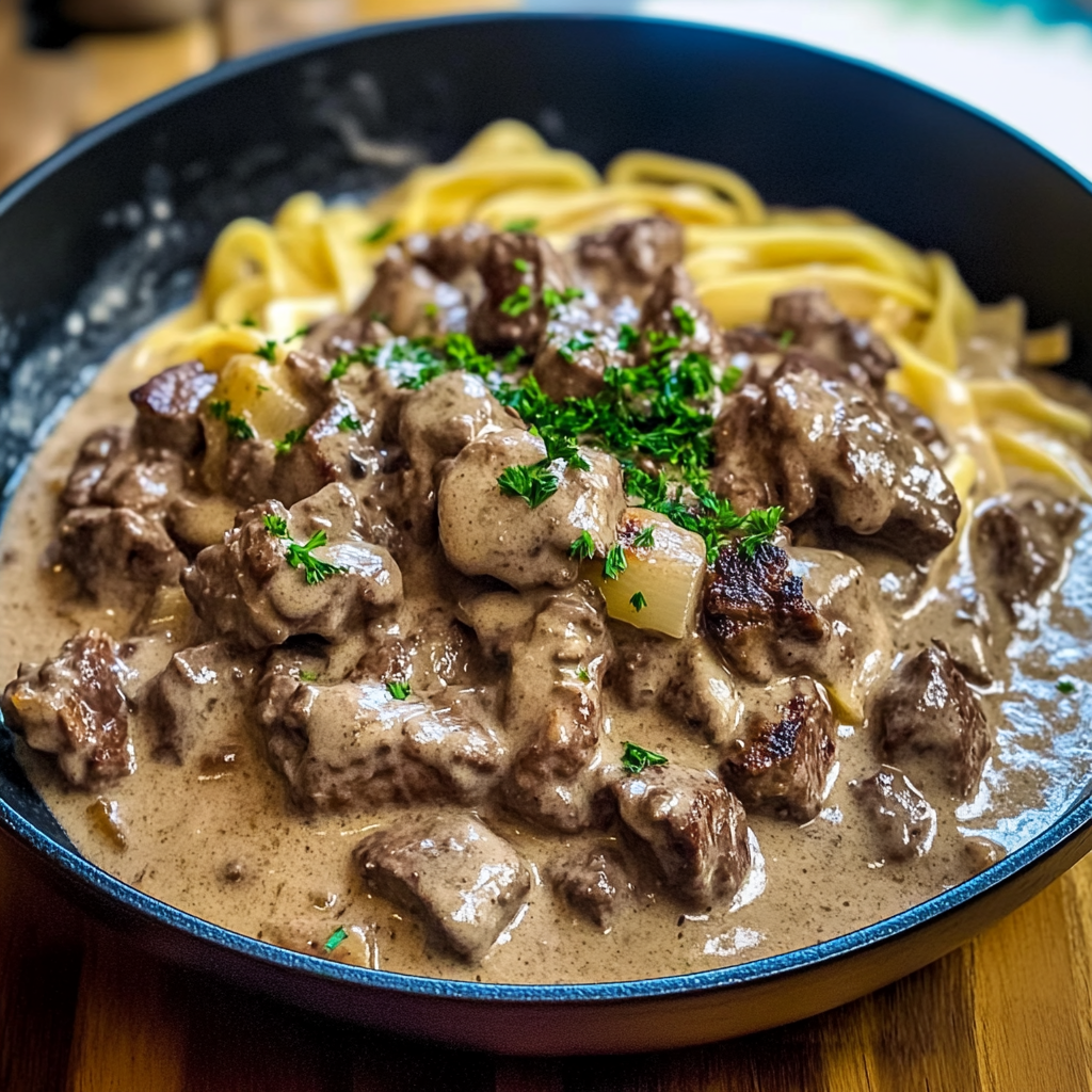 Recipe preparation for Beef Stroganoff Recipe