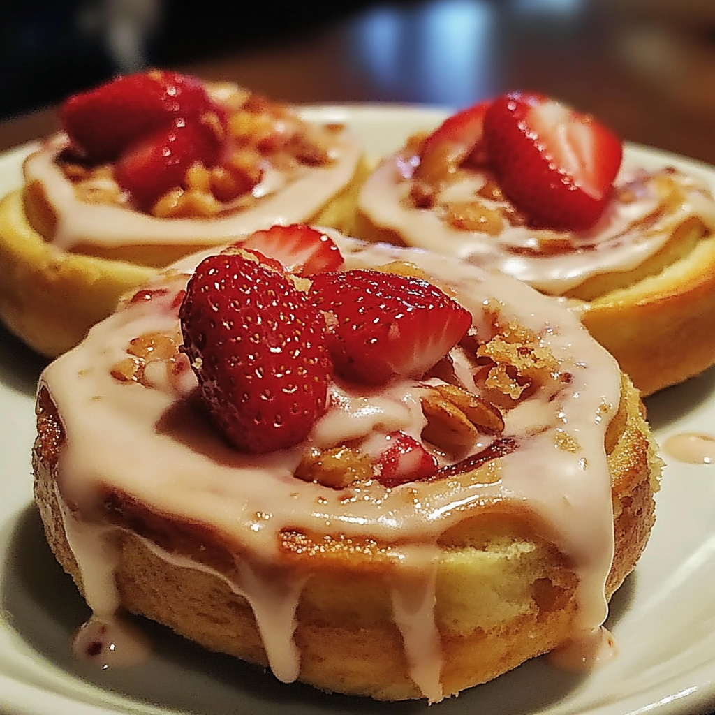 Recipe preparation for Strawberry Cheesecake Cinnabon Rolls