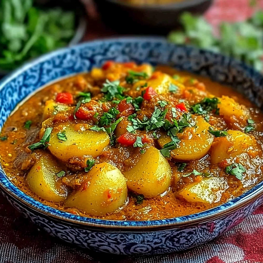 Recipe preparation for Dopiazeh Aloo Potato Curry