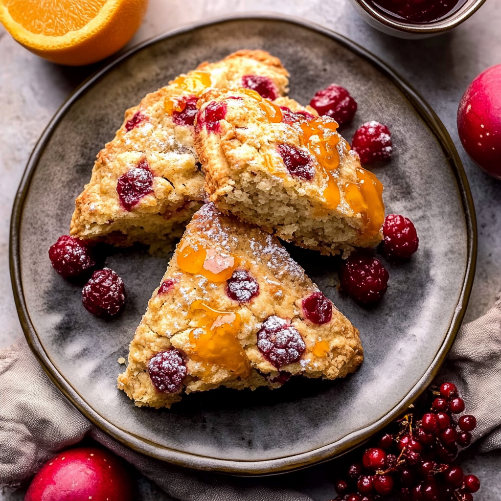 Recipe preparation for Cranberry Orange Scones