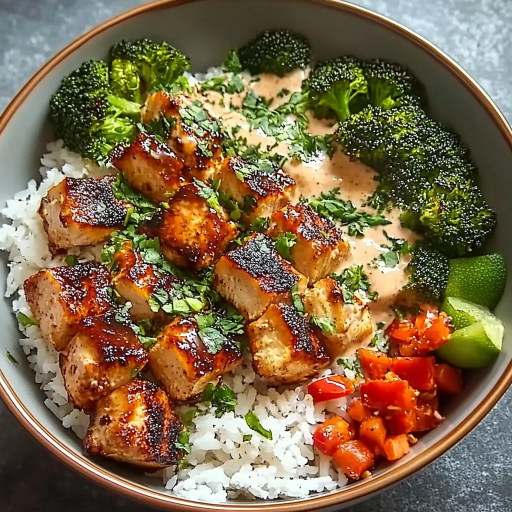 Recipe preparation for Sweet Chili Chicken Bowl