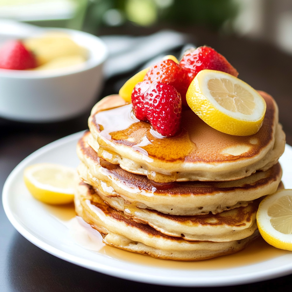 Recipe preparation for Lemon Greek yogurt pancakes
