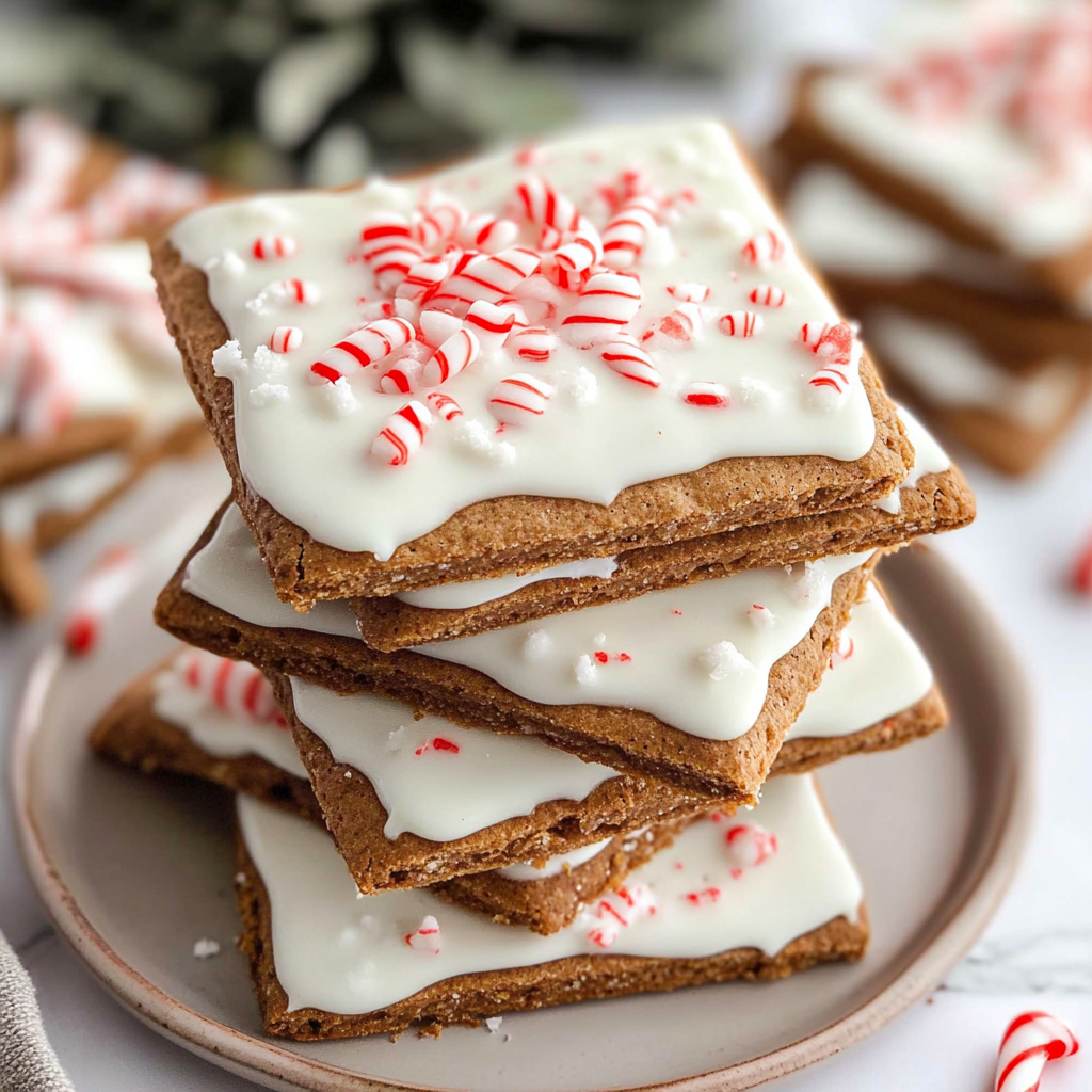 Recipe preparation for Peppermint Bark Graham Crackers