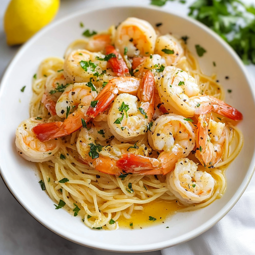 Recipe preparation for Shrimp Scampi