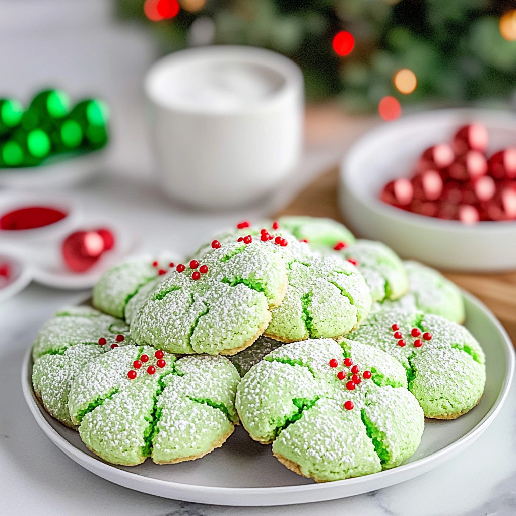 Recipe preparation for Grinch Cookies