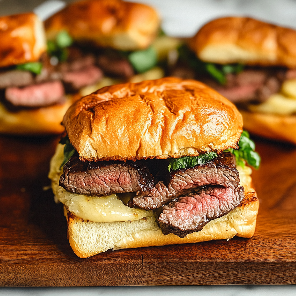 Recipe preparation for Cowboy Butter Steak Sliders