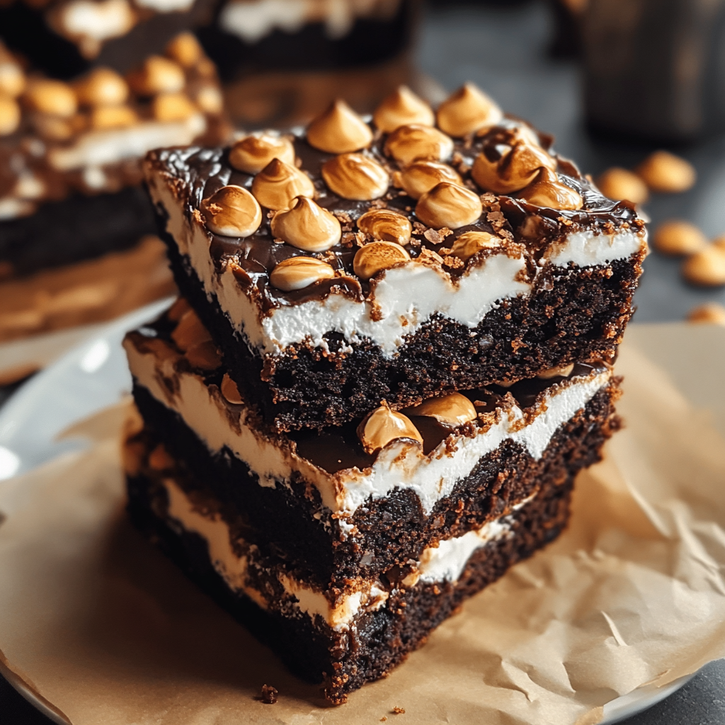 Recipe preparation for S’mores Brownies