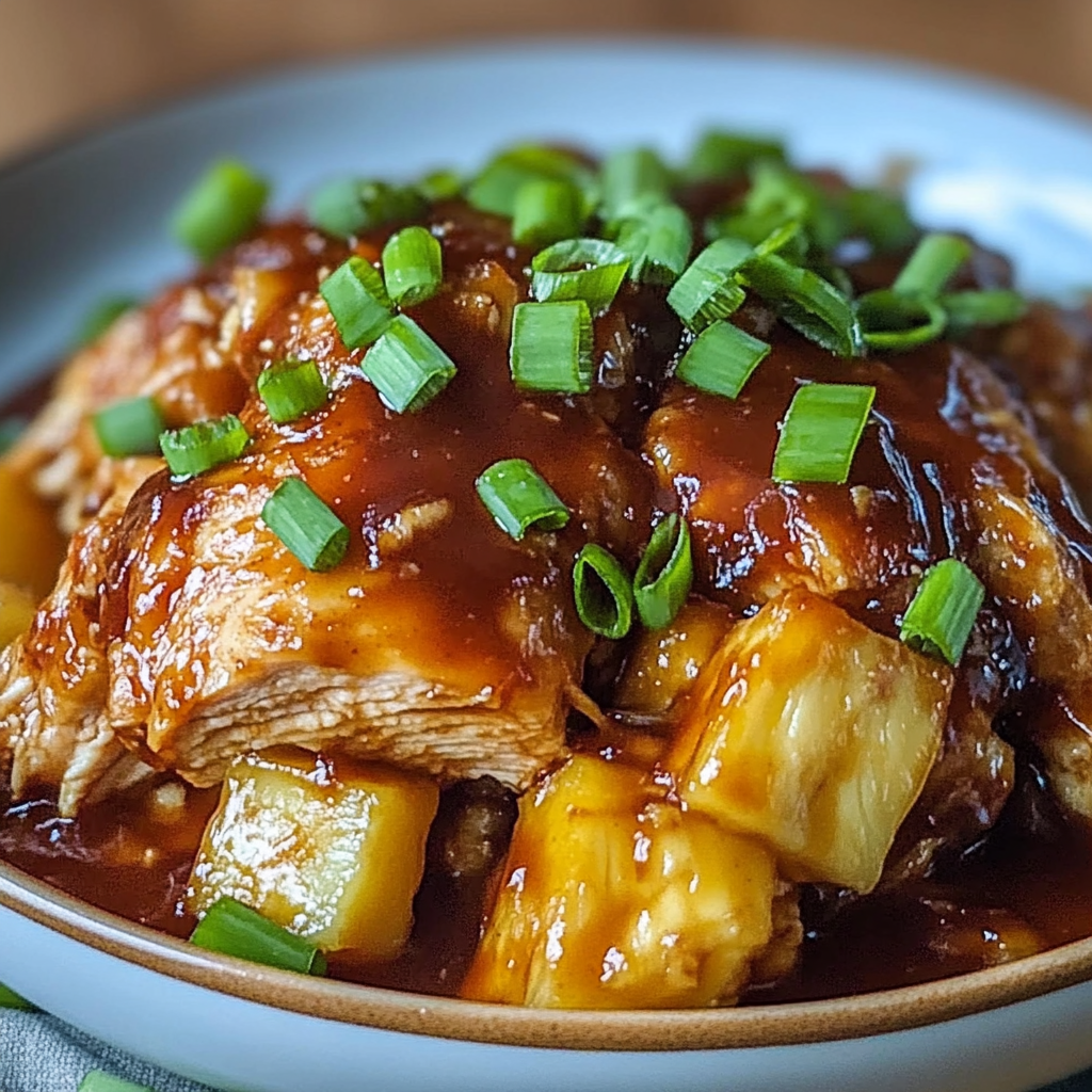 Recipe preparation for Crockpot Pineapple BBQ Chicken