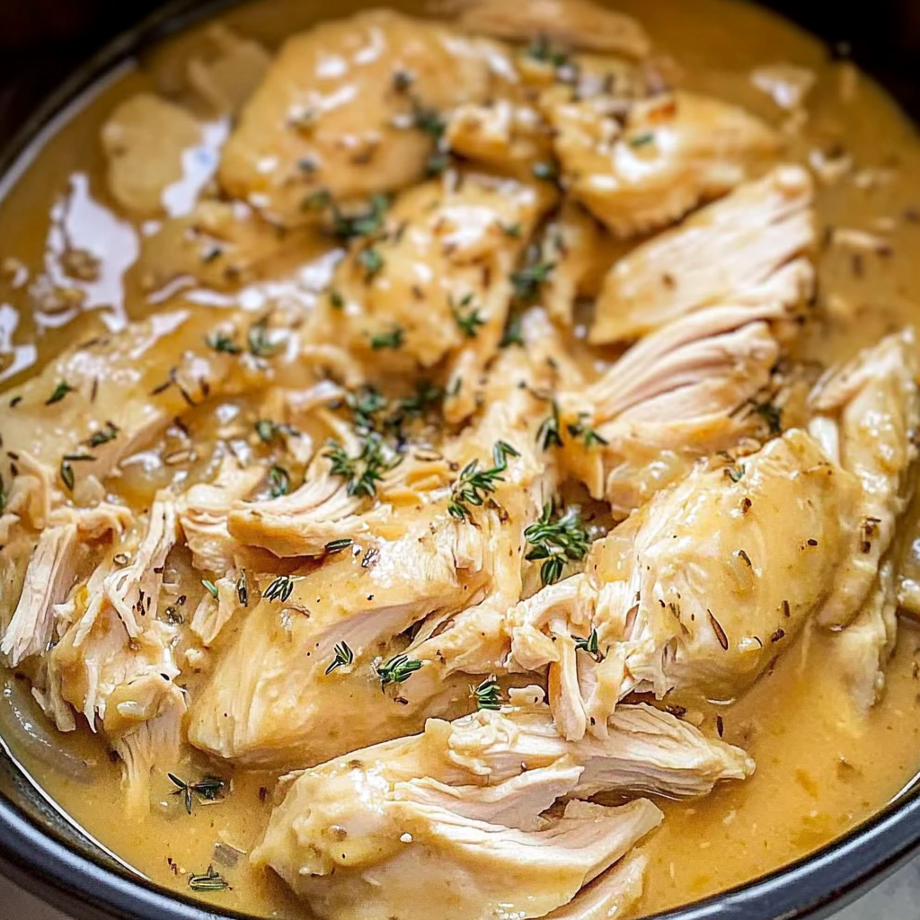 Recipe preparation for Crockpot Chicken and Gravy