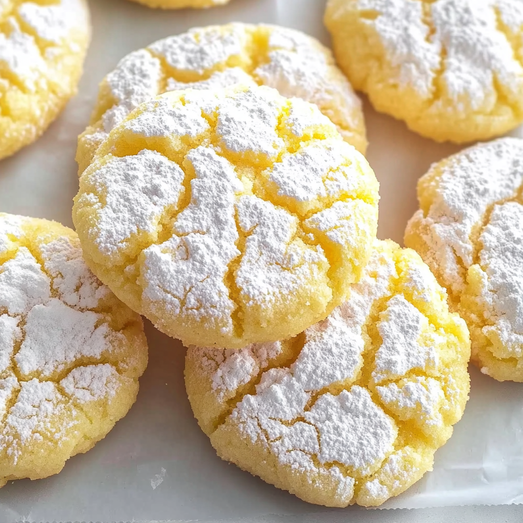 Recipe preparation for Lemon Crinkle Cookies