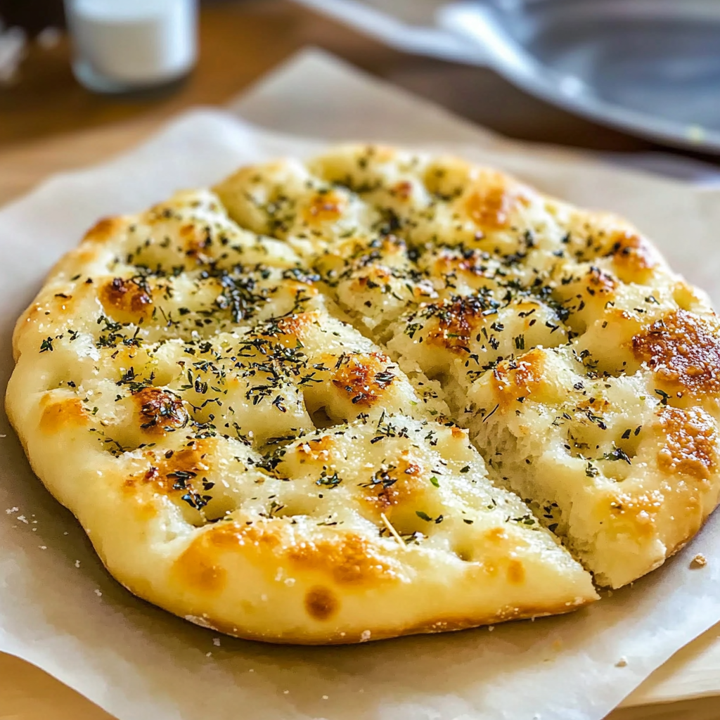 Recipe preparation for Garlic Parmesan Focaccia Bread