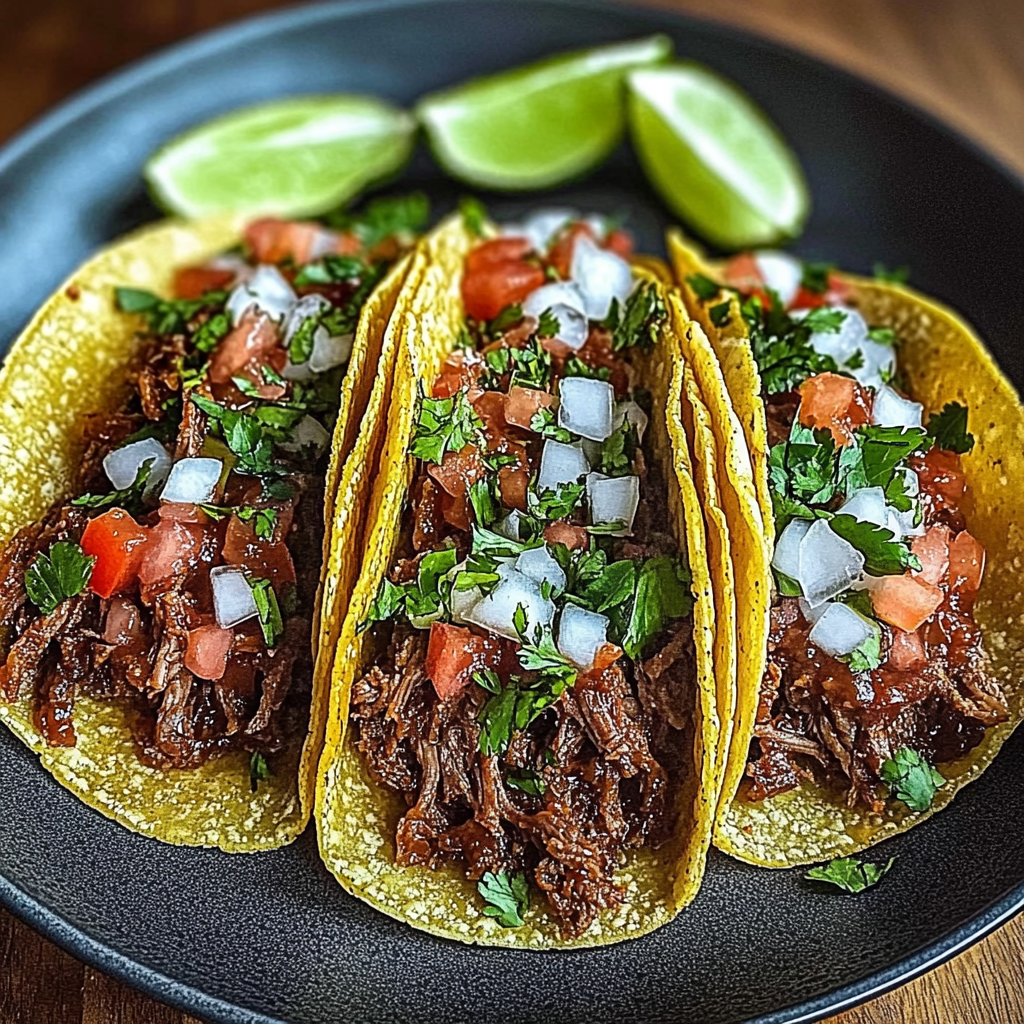 Recipe preparation for Tender Slow-Cooked Street Tacos