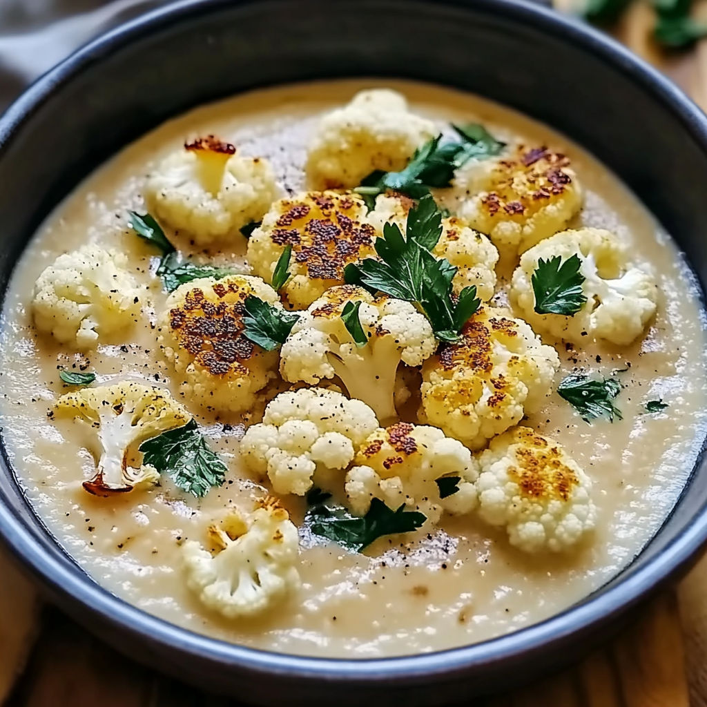 Recipe preparation for Creamy Roasted Cauliflower