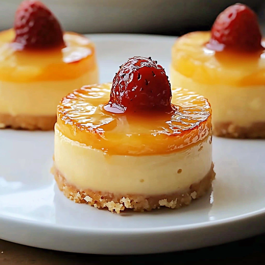 Recipe preparation for Mini Pineapple Upside-Down Cheesecakes