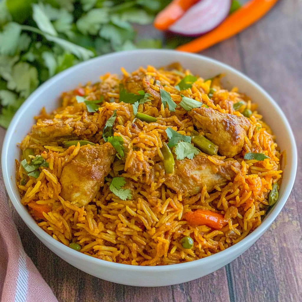 Recipe preparation for Chicken Biryani
