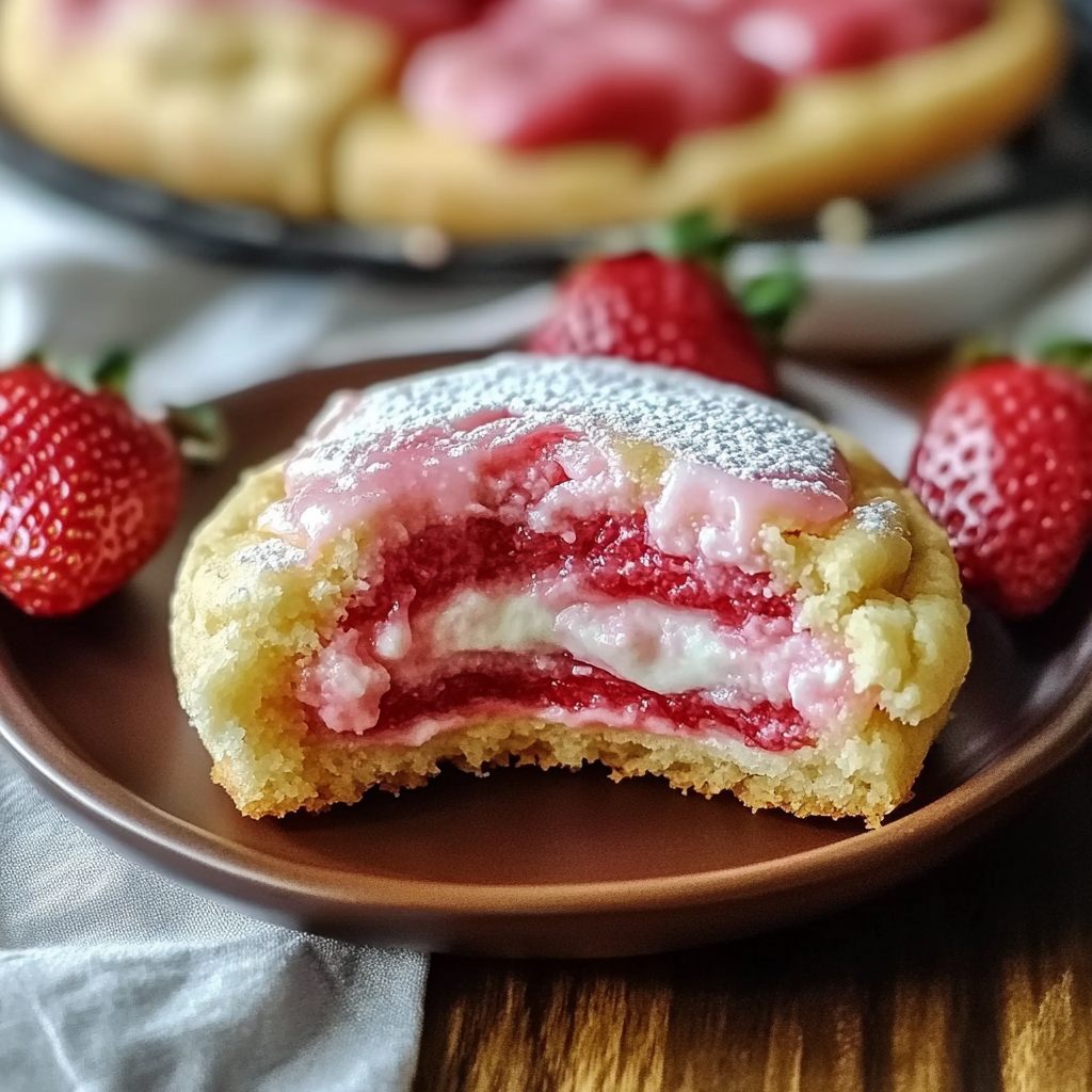 Recipe preparation for Soft Strawberry Cheesecake Cookies