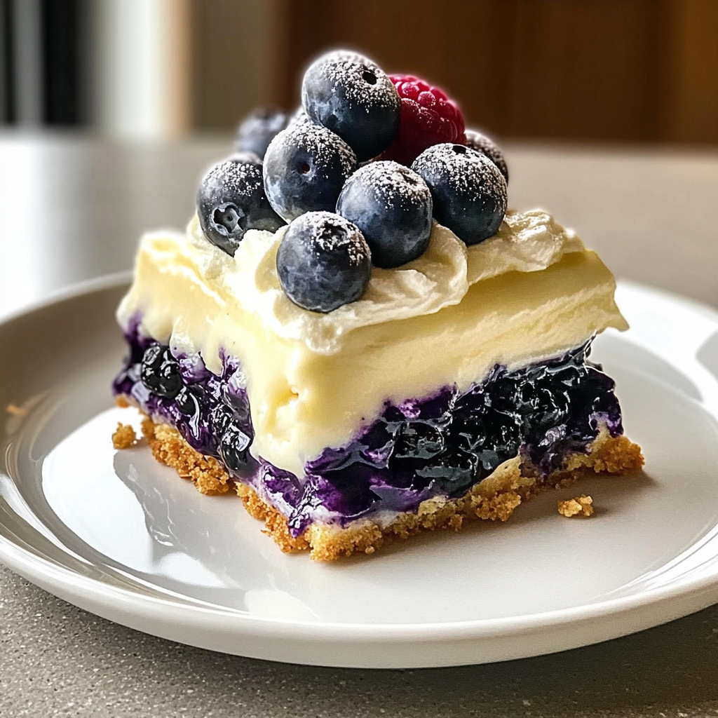 Recipe preparation for Lemon Blueberry Delight