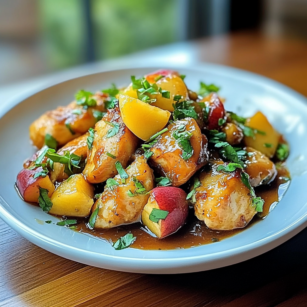 Recipe preparation for Jalapeño Peach Chicken