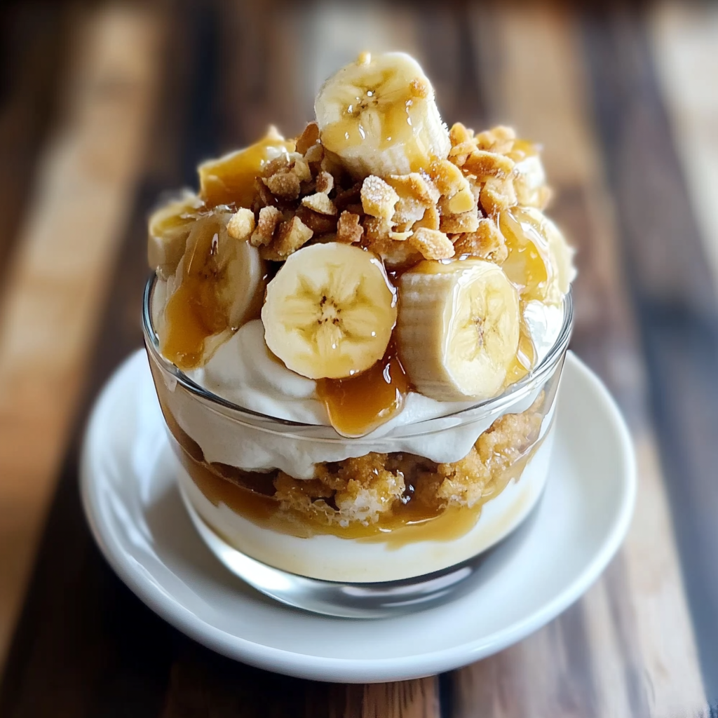 Recipe preparation for Bananas Foster Banana Pudding