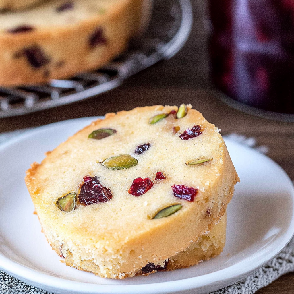 Recipe preparation for Cranberry Pistachio Shortbread